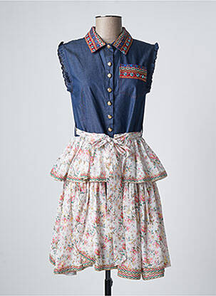 Robe courte sans manche sans manche bleu AMUSE femme