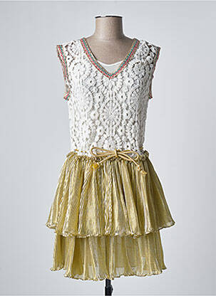 Robe courte sans manche sans manche beige AMUSE femme