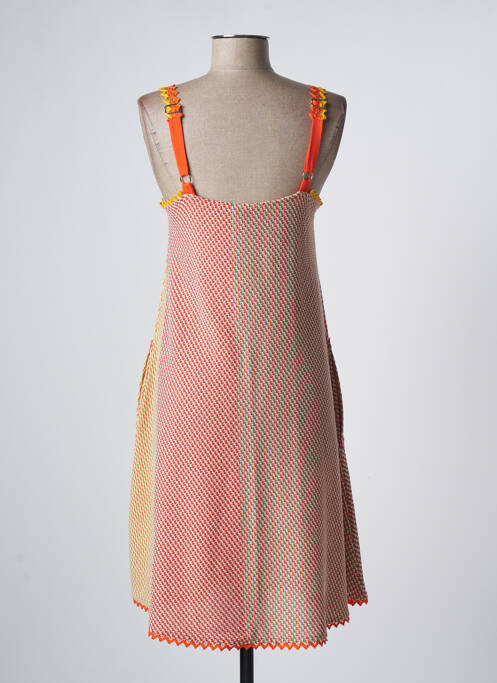 Robe mi-longue orange TRICOT CHIC pour femme