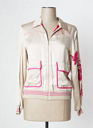 Veste casual poches beige TRICOT CHIC femme