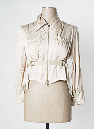 Veste casual poches beige TRICOT CHIC femme