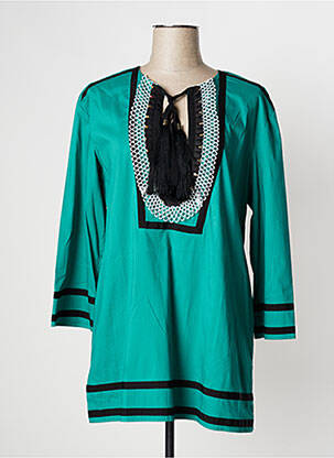 Blouse tissage popeline manches longues vert CAVALLI femme