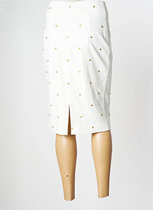 Jupe mi-longue stretch beige CAVALLI femme