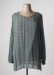 Tunique manches longues tissage crêpe bleu MARINA RINALDI femme