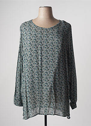 Tunique manches longues tissage crêpe bleu MARINA RINALDI femme
