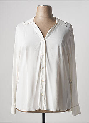 Chemisier tissage crêpe manches longues blanc MARINA RINALDI femme