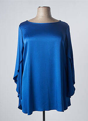 Top col rond manches longues bleu MARINA RINALDI femme