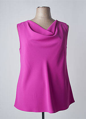Top tissage crêpe sans manche violet MARINA RINALDI femme