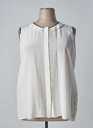 Top tissage crêpe sans manche beige MARINA RINALDI femme