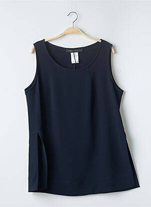 Top tissage crêpe sans manche bleu MARINA RINALDI femme
