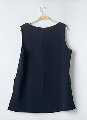 Top tissage crêpe sans manche bleu MARINA RINALDI femme