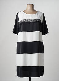 Robe mi-longue fermeture zippée au dos manches courtes noir PERSONA BY MARINA RINALDI femme