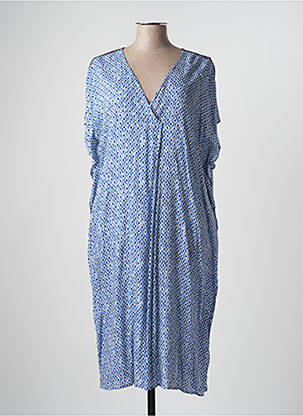 Robe mi-longue coupe fluide manches courtes bleu MARINA SPORT femme