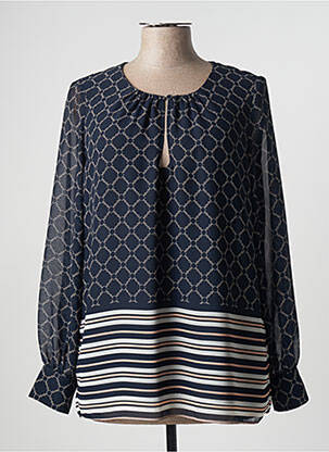 Blouse légère et transparente manches longues bleu PERSONA BY MARINA RINALDI femme