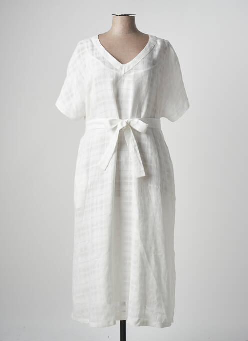 Robe longue manches courtes manches courtes blanc VOYAGE BY MARINA RINALDI femme
