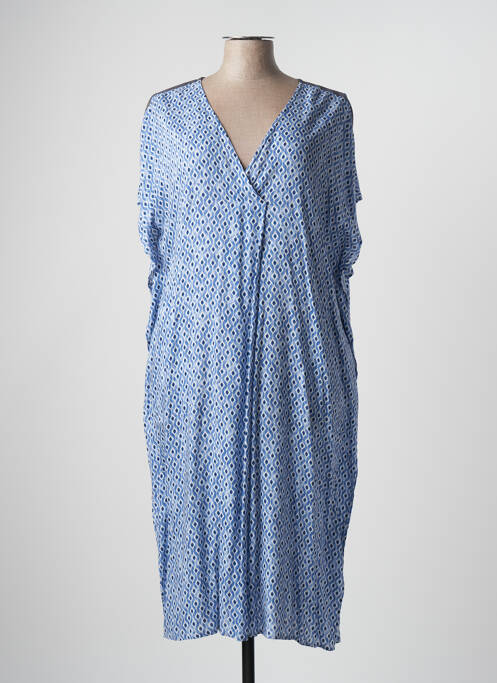 Robe mi-longue coupe fluide manches courtes bleu MARINA SPORT femme