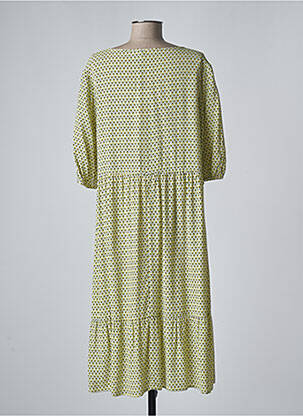 Robe mi-longue manches 3/4 manches 3/4 jaune PERSONA BY MARINA RINALDI femme