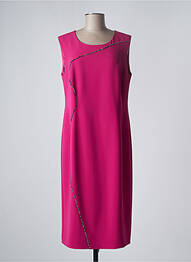 Robe mi-longue tissage crêpe sans manche rose MARINA RINALDI femme