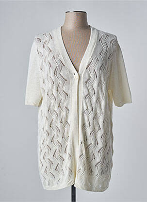 Gilet manches courtes fermeture boutonnée sur le devant beige VOYAGE BY MARINA RINALDI femme