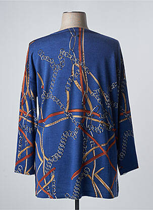 Pull tunique tissage lainage manches longues bleu MARINA SPORT femme