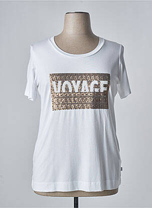 Top stretch manches courtes blanc VOYAGE BY MARINA RINALDI femme