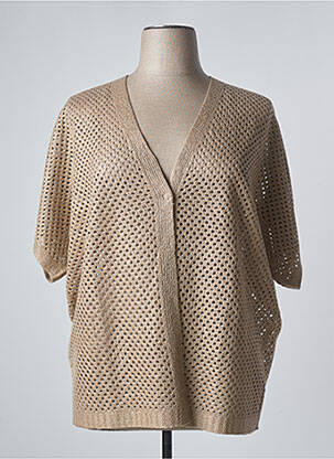Gilet manches courtes coupe droite beige PERSONA BY MARINA RINALDI femme