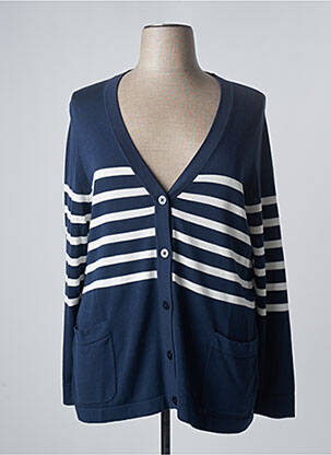Gilet manches longues fermeture boutonnée sur le devant bleu MARINA SPORT femme
