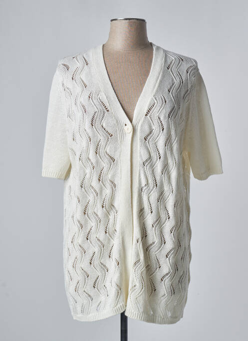 Gilet manches courtes resserrée sur le bas beige VOYAGE BY MARINA RINALDI femme