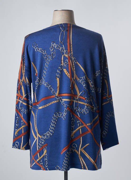 Pull tunique tissage lainage manches longues bleu MARINA SPORT femme