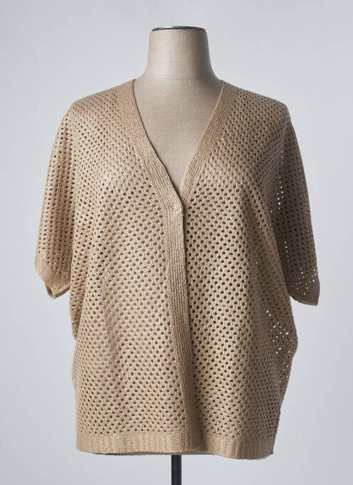 Gilet manches courtes manches manches chauves souris beige PERSONA BY MARINA RINALDI femme