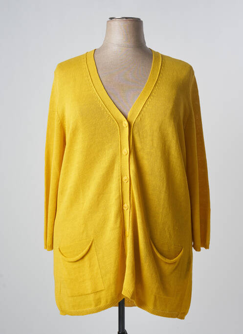Gilet manches longues fermeture boutonnée sur le devant jaune VOYAGE BY MARINA RINALDI femme