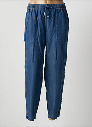Pantalon droit tissage popeline taille normale bleu MARINA SPORT femme