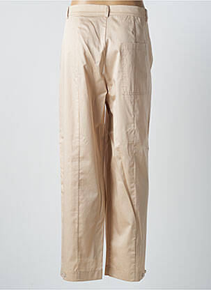 Pantalon droit fermeture zippée sous rabat boutonné taille normale beige MARINA RINALDI femme