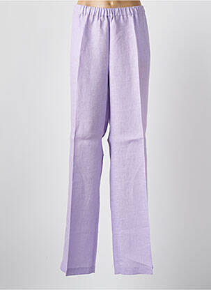 Pantalon droit tissage popeline taille normale violet MARINA RINALDI femme
