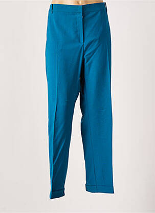 Pantalon chino tissage popeline taille normale bleu MARINA RINALDI femme