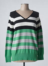 Pull tissage chiné manches longues vert MARINA SPORT femme