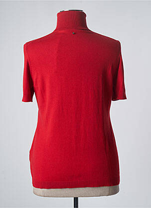 Pull col roulé coupe cintrée manches courtes rouge MARINA SPORT femme