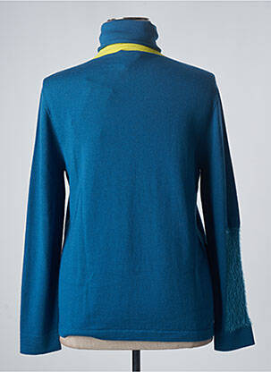 Pull col roulé coupe cintrée manches longues bleu MARINA RINALDI femme