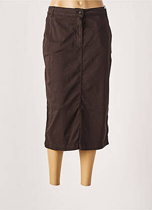 Jupe mi-longue stretch marron MARINA SPORT femme
