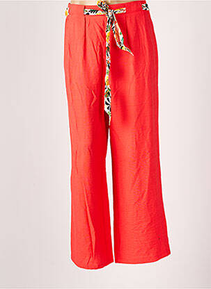 Pantalon large tissage crêpe taille haute rose C'EST BEAU LA VIE femme
