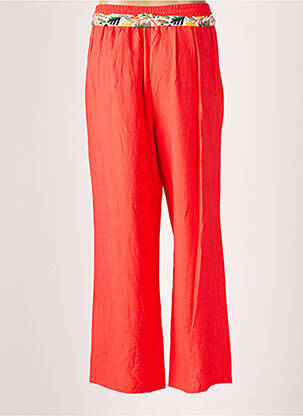 Pantalon large tissage crêpe taille haute rose C'EST BEAU LA VIE femme