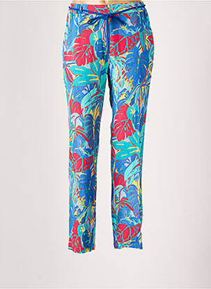 Pantalon droit tissage popeline taille haute bleu DIANE LAURY femme