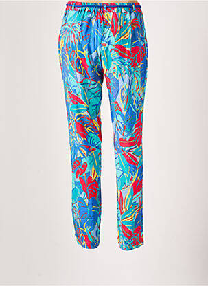 Pantalon droit tissage popeline taille haute bleu DIANE LAURY femme