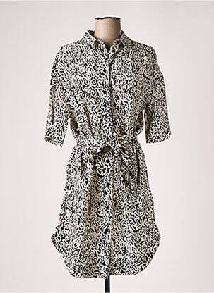 Robe mi-longue imprimé fantaisie manches courtes noir B.YOUNG femme