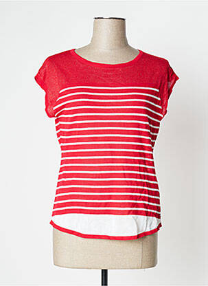 Pull col rond manches courtes rouge MADO ET LES AUTRES femme