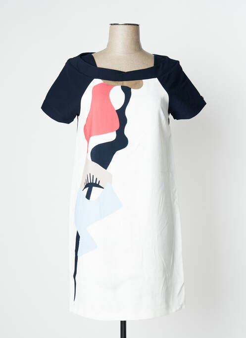 Robe courte manches courtes manches courtes blanc MADO ET LES AUTRES femme