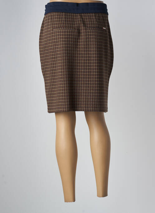 Jupe mi-longue marron CECIL pour femme