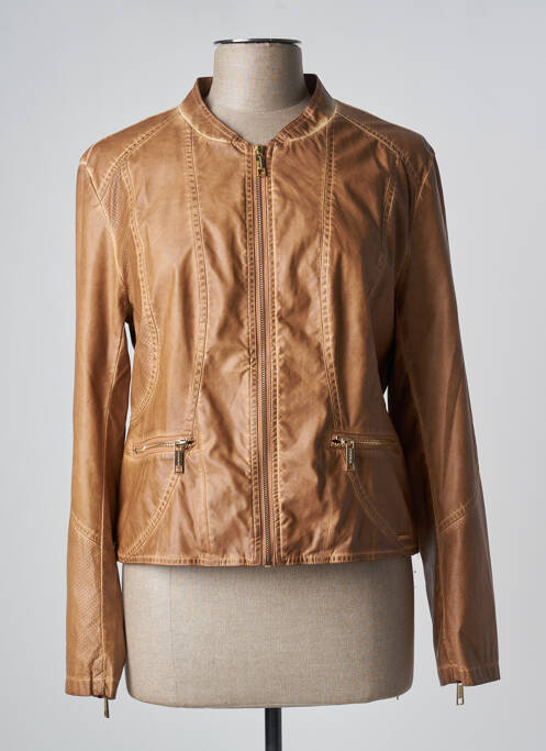 Veste simili cuir beige RINO & PELLE pour femme