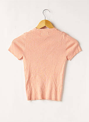 Pull coupe cintrée manches courtes orange BERSHKA femme