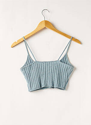 Pull coupe cintrée fines bretelles bleu ZARA femme